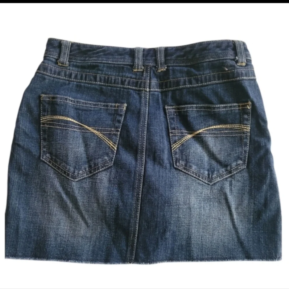 Justice Blue Denim Raw Edge Distressed Mini Skirt Size 12 Regular Girls